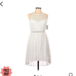 IZ Byer White Halter Neck Dress